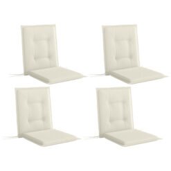 Outsunny Set of Four Padded Garden Seat Cushions - White