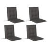 Outsunny Set of Four Padded Garden Seat Cushions - Charcoal Grey