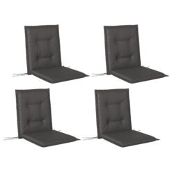 Outsunny Set of Four Padded Garden Seat Cushions - Charcoal Grey