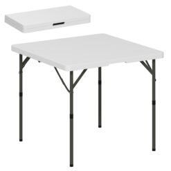 Outsunny 34/74cm Folding Camping Table, with Handle - White