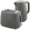 HOMCOM Kettle and Toaster Set, 1.7L 3000W Fast Boil Kettle & 2 Slice Toaster Kitchen Set with 7 Level Browning Controls, Defrost, Reheat, Boil-dry Protection, Grey