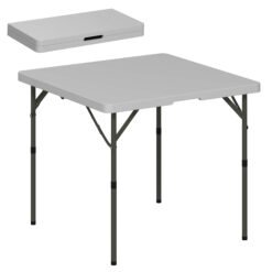 Outsunny 34/74cm Folding Camping Table, with Handle - Grey
