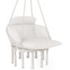 Outsunny Hanging Chair Outdoor Hammock Chair with Soft Cushion, Cotton Rope Boho Style Swing Chair, Hanging Garden Swing Seat for Indoor Outdoor, Cream White