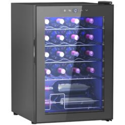 HOMCOM 20 Bottle 5-18 Countertop Wine Fridge - Black