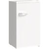 HOMCOM Under Counter Fridge, 85L Small Retro Refrigerator with Chiller Box, Adjustable Thermostat, Glass Shelves, White
