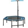 SPORTNOW 45" Rebounder Trampoline for Adults, Quiet Bungee Rebounder with LED Lights and Adjustable Handle, Blue