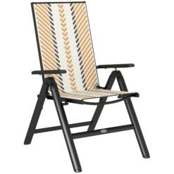 Outsunny Rattan Reclining Garden Chairs - Orange