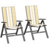 Outsunny Set of Two Rattan Reclining Garden Chairs - Multicolour