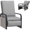 Outsunny 140 Reclining Rattan Armchair - Mixed Grey