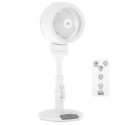 HOMCOM 9'' Air Circulator Fan 3 Speed 3 Mode, 70 Oscillation 90 Vertical Tilt, Remote Controller, for Living Room, Bedroom, Office, White