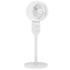 HOMCOM 9" Pedestal Fan, 70 Oscillation 90 Vertical Tilt Oscillating Air Circulator with 3 Speeds, Standing Fan for Home Office, Bedroom, White