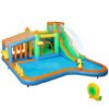 AIYAPLAY 8 in 1 Inflatable Bounce House with 680W Blower, Slide, 2 Pools, Basketball Hoop, Climbing Wall, Water Gun, Ring Toss