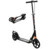 AIYAPLAY Kids Scooter with Four-Level Adjustable Handlebar, Dual Brake System, 200mm Wheels, ABEC-7 Bearings, Black