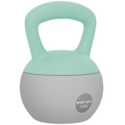 SPORTNOW 12KG Soft Kettlebell, Kettlebell with Non-Slip Handle for Home Gym, Weight Lifting, Strength Training, Green/Grey