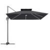 Outsunny 2.5m Cantilever Parasol with Solar Powered LED Lights, 360 Rotation, Tilt Adjustment, Crank Handle, Dark Grey