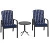 Outsunny Three-Piece Reclining Chair Set - Blue