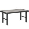 Outsunny Metal Garden Coffee Table, Outdoor Side Table with SPC Woodgrain Tabletop for Outside, Garden, Balcony, Porch, 100 x 53 x 46cm, Grey Wood Effect