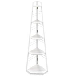 HOMCOM Five-Tier Corner Shelf - White
