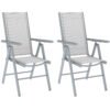 Outsunny Set of Two Aluminium Folding Chairs - Light Grey