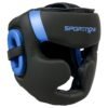 SPORTNOW Boxing Headguard w/ Adjustable Strap for Sparring, Kickboxing, MMA, Blue/Black