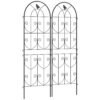 Outsunny Set of 2 Garden Trellis, Metal Fence Panels for Climbing Outdoor Plants, Flowers, 150 x 50cm