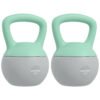 SPORTNOW 2 x 6kg Soft Kettlebell, Kettle Bell with Non-Slip Handle, for Home Gym, Strength Training, Cardio - Grey and Green