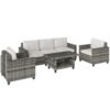Outsunny Six-Piece Modular Rattan Sofa Set - Light Grey