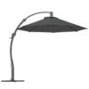 Outsunny 3(m) Garden Cantilever Parasol, Round Overhanging Umbrella with Crank Handle, Cross Base, Aluminium Frame and 360 Rotation, Banana Patio Umbrella for Outdoor Sun Shade, Grey