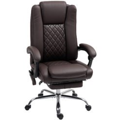 HOMCOM Executive Office Chair with 6-point Massage and Heat - Dark Brown