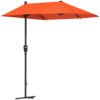 Outsunny 2m Half Parasol Umbrella - Orange