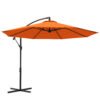 Outsunny 3m Garden Banana Parasol with Cross Base for Garden Family Use, Orange