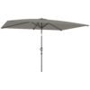 Outsunny 3x2m Patio Parasol Garden Umbrellas Canopy with Aluminium Tilt Crank Rectangular Sun Shade Steel, Light Grey