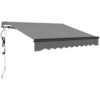 Outsunny 2.5 x 2m Electric Awning with Remote Controller, Aluminium Frame DIY Retractable Awning, UV30+ Sun Shade Canopy for Garden Patio Deck Door Window, Dark Grey