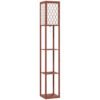 HOMCOM Three-Shelf Standing Lamp - Brown/White