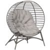 Outsunny Egg Chair with Cushion & Side Pocket - Light Grey