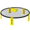SPORTNOW Spike Game Set, Mini Beach Games Set with Net, 3 Balls and Ball Pump, Portable with Carrying Bag for Outdoor Team Sports, Yellow
