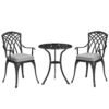 Outsunny Three-Piece Cast Aluminium Bistro Set - Black