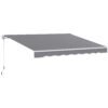 Outsunny 2 x 2.5m Manual Retractable Awning - Dark Grey