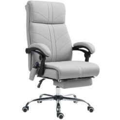 Vinsetto Faux Leather Massage Office Chair - Light Grey
