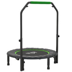 HOMCOM 40" Foldable Mini Fitness Trampoline, with Adjustable Foam Handle, Green