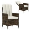 Outsunny 105-150 Reclining Rattan Chair - Cream