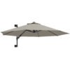 Outsunny 3(m) Wall-Mounted Parasol Shade, with Handle - Light Grey