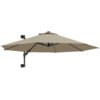 Outsunny 3(m) Wall-Mounted Parasol Shade, with Handle - Khaki