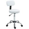 HOMCOM 360 Swivel Seat Salon Stool - White