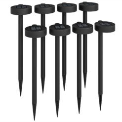Outsunny Solar Lights Outdoor Garden Stake 8 Pack Pathway Lighting, Solar Stake Lights with Auto On/Off LED, IP44 Waterproof Plastic Outdoor Garden Lighting for Path, Patio and Landscape