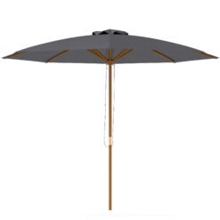 Outsunny 3m Wood Pole Parasol Umbrella - Grey