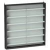 HOMCOM Six Shelf Display Cabinet, with Glass Doors - Black and White