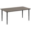 Outsunny Garden Table, Outdoor Dining Table for 6 People, 160 x 90 x 74 cm, with Rust Resistant Metal Frame, WPC Top, for Balcony, Terrace, Dark Grey