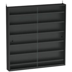 HOMCOM Six Shelf Display Cabinet, with Glass Doors - Black