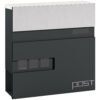 HOMCOM Locking Galvanised Steel Letterbox - Charcoal Grey/Black